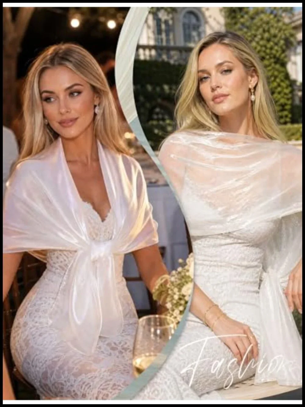 Sheer Silky Organza Shimmer Shawl Wrap for Evening Dresses Wedding Party